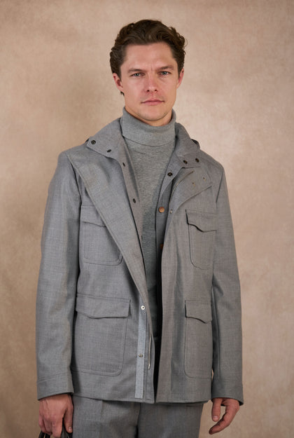 Field Jacket Gris - H&F - CHAMARRA - Field Jacket Gris - HFJKAW2566446 - 46 -