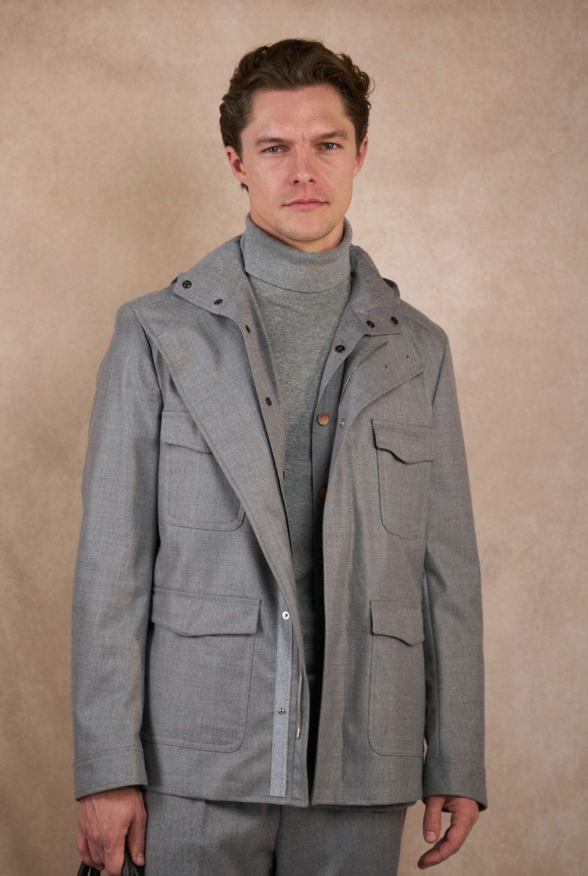 Field Jacket Gris - H&F - CHAMARRA - Field Jacket Gris - HFJKAW2566446 - 46 -
