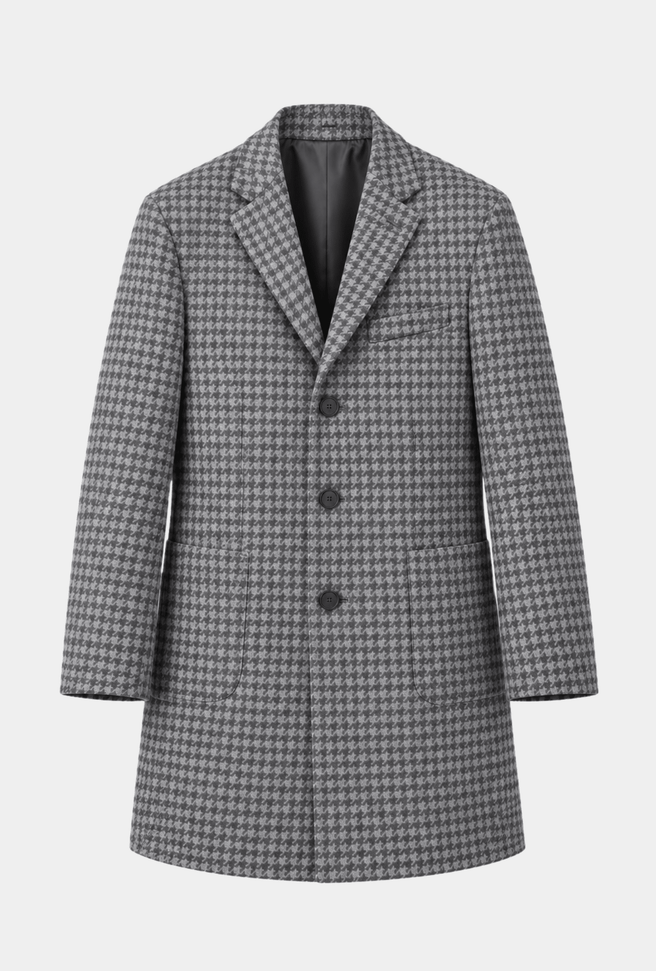 ABRIGO PATA DE GALLO GRIS/NEGRO - H&F - ABRIGO - ABRIGO PATA DE GALLO GRIS/NEGRO - HFABTAW230244 - 44 -