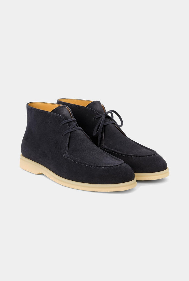 Botas de Gamuza Azul Marino - H&F - ZAPATOS - Botas de Gamuza Azul Marino - HFZPAW2504390 - 39 -