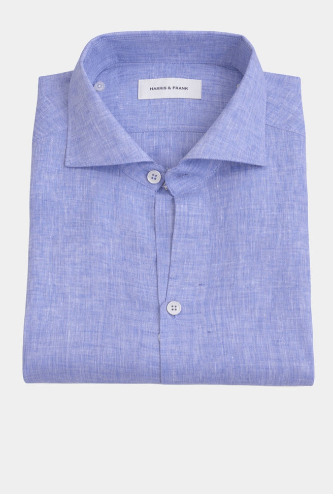 CAMISA LINO AZUL CIELO 2 BOTONES - H&F - COLECCION - CAMISA LINO AZUL CIELO 2 BOTONES - HFCTSS2517CH - CH -