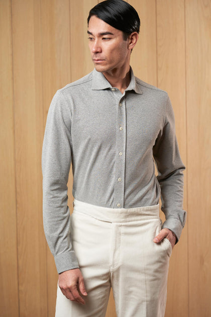 CAMISA PIQUÉ GRIS - H&F - COLECCION - CAMISA PIQUÉ GRIS - HFCTAW2402XCH - XCH -