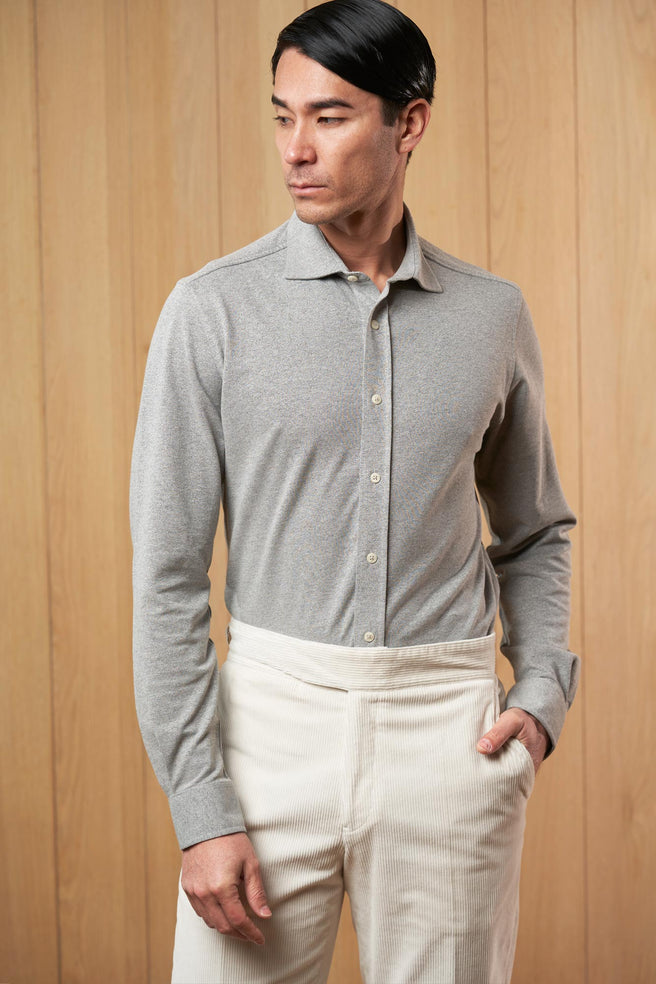 CAMISA PIQUÉ GRIS - H&F - COLECCION - CAMISA PIQUÉ GRIS - HFCTAW2402XCH - XCH -