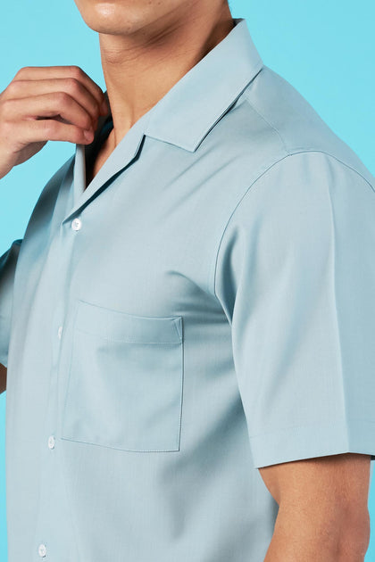 CAMISA VERDE AQUA MANGA CORTA 100% LANA - H&F - COLECCION - CAMISA VERDE AQUA MANGA CORTA 100% LANA - HFCTSS2503CH - CH -