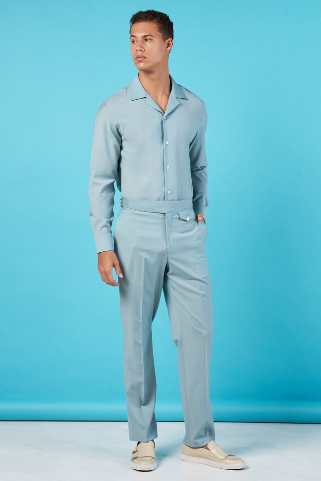 CAMISA VERDE AQUA MANGA LARGA 100% LANA - H&F - COLECCION - CAMISA VERDE AQUA MANGA LARGA 100% LANA - HFCTSS2507CH - CH -