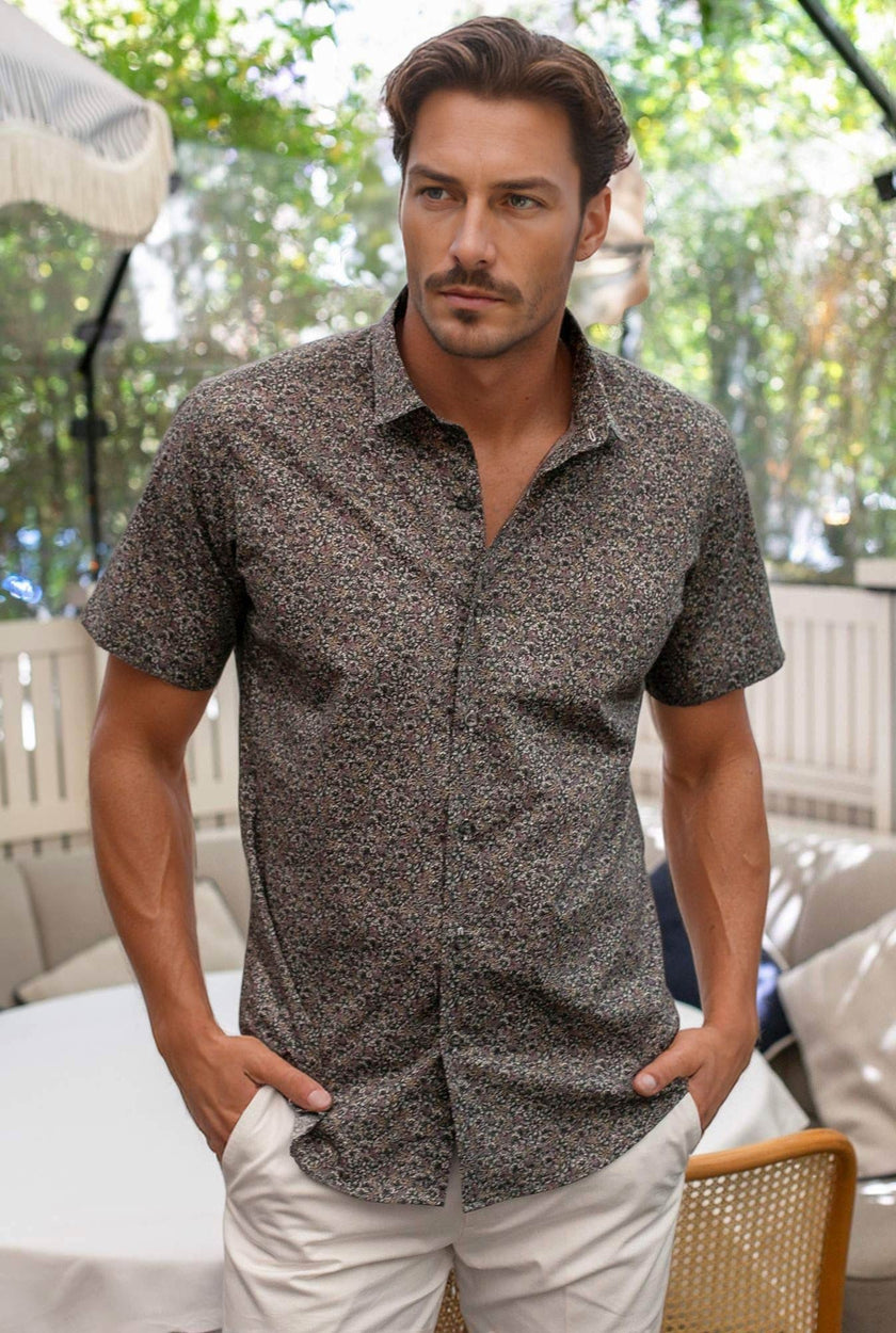 CAMISA VERDE CON ESTAMPADO DE FLORES - H&F - LIBERTY - CAMISA VERDE CON ESTAMPADO DE FLORES - HFCTSS2103CH - CH -