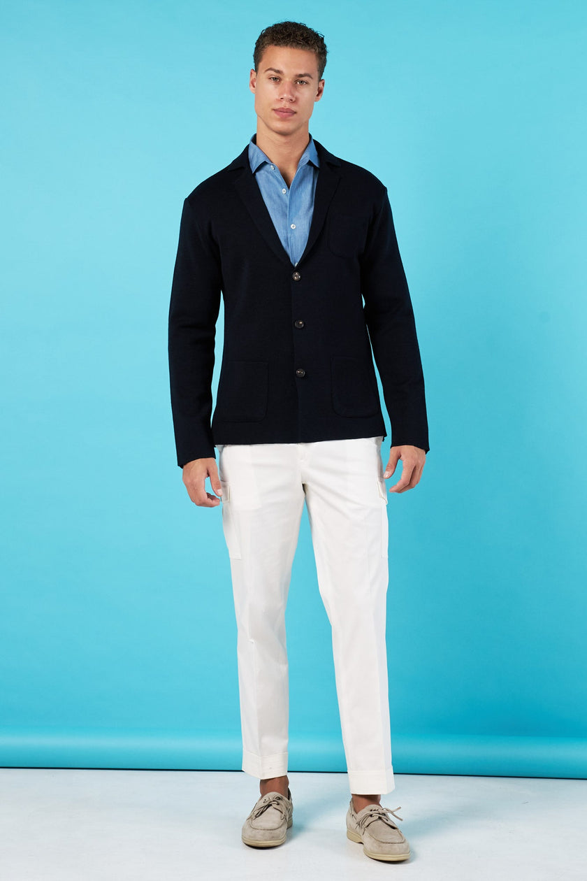 Cardigan Azul Marino - H&F - SUETER - Cardigan Azul Marino - HFSTSS2502CH - CH -