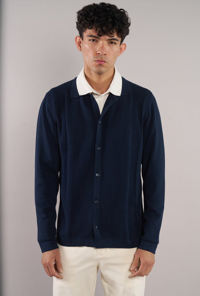 Cardigan Canalé Azul - H&F - SUETER - Cardigan Canalé Azul - HFSWSS2601CH - CH -