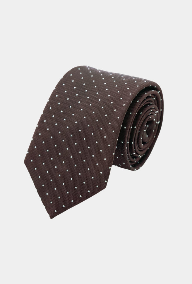 CORBATA SEDA CAFE PUNTOS BLANCOS - H&F - CORBATA - CORBATA SEDA CAFE PUNTOS BLANCOS - HFCORSS2403 -