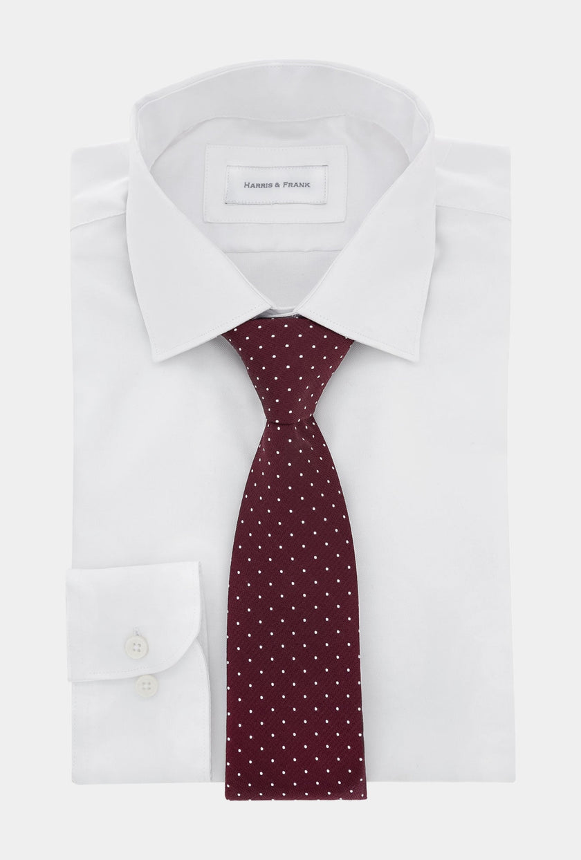 CORBATA SEDA VINO PUNTOS BLANCOS SS2308 - H&F - CORBATA - CORBATA SEDA VINO PUNTOS BLANCOS SS2308 - HFCORSS2308 -