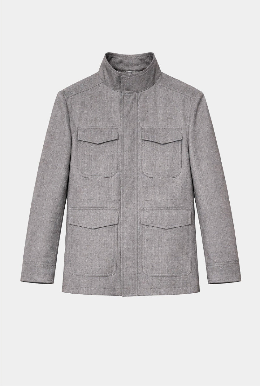 Field Jacket Gris - H&F - CHAMARRA - Field Jacket Gris - HFJKAW2566446 - 46 -