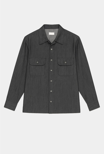 OVERSHIRT AZUL MEZCLILLA OSCURO - H&F - OVER SHIRT - OVERSHIRT AZUL MEZCLILLA OSCURO - HFJKSS2502CH - CH -