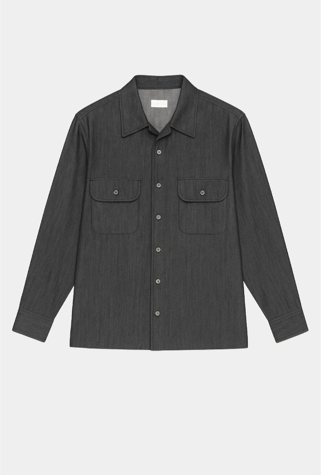 OVERSHIRT AZUL MEZCLILLA OSCURO - H&F - OVER SHIRT - OVERSHIRT AZUL MEZCLILLA OSCURO - HFJKSS2502CH - CH -