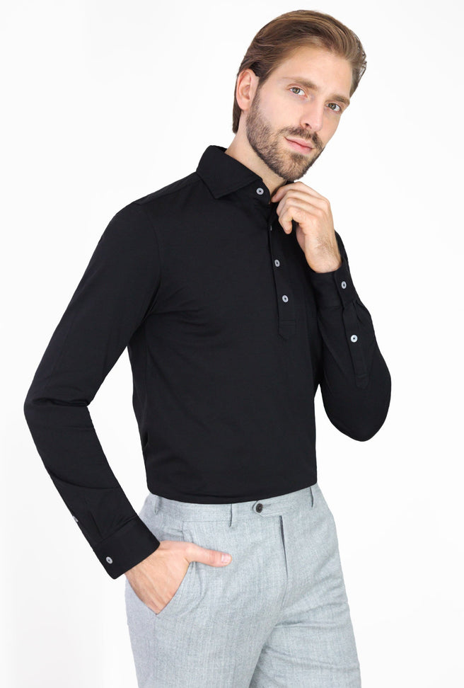 PLAYERA POLO NEGRA MANGA LARGA - H&F - PLAYERA POLO - PLAYERA POLO NEGRA MANGA LARGA - HFPOLO2207XCH - XCH -