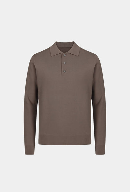 POLO LANA MERINO TAUPE AW2502 - H&F - PLAYERA POLO - POLO LANA MERINO TAUPE AW2502 - HFPOAW2502CH - CH -