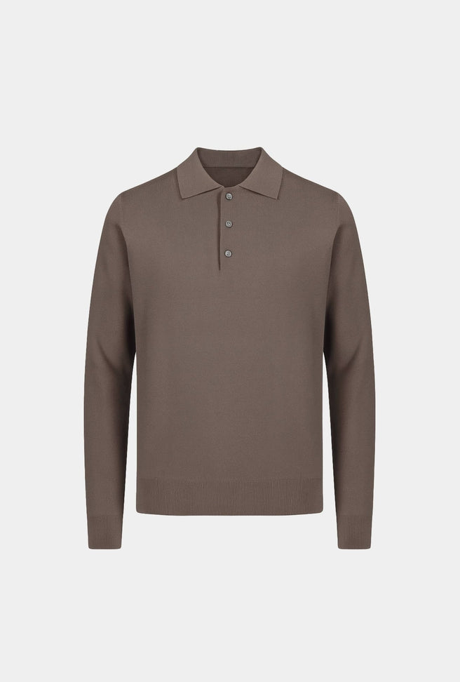 POLO LANA MERINO TAUPE AW2502 - H&F - PLAYERA POLO - POLO LANA MERINO TAUPE AW2502 - HFPOAW2502CH - CH -