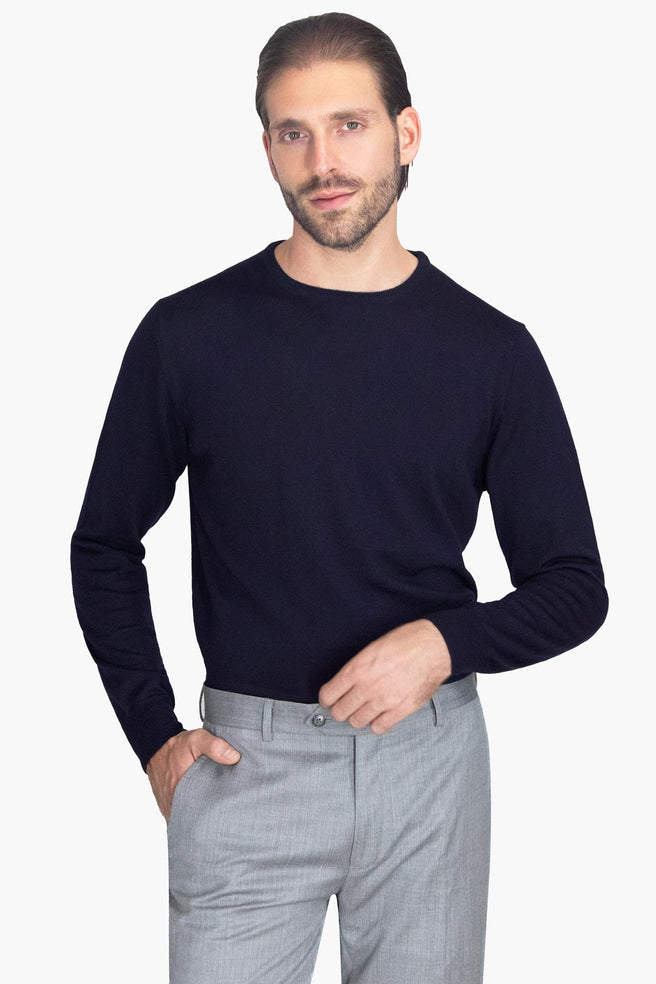 PULLOVER AZUL MARINO - H&F - SUETER - PULLOVER AZUL MARINO - HFSWSS2401CH - CH -
