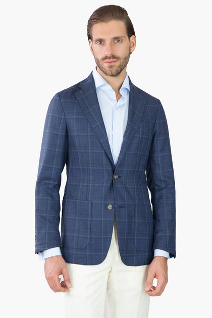 SACO AZUL MARINO CUADRO DE VENTANA - H&F - SACO - SACO AZUL MARINO CUADRO DE VENTANA - HFSTSS2440446 - 46 -