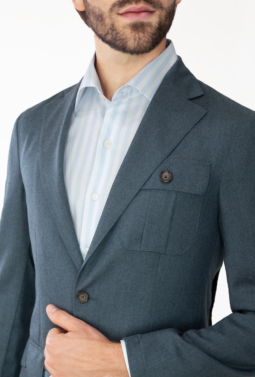 SACO DE FRANELA AZUL - H&F - SACO - SACO DE FRANELA AZUL - HFSTAW231344 - 44 -