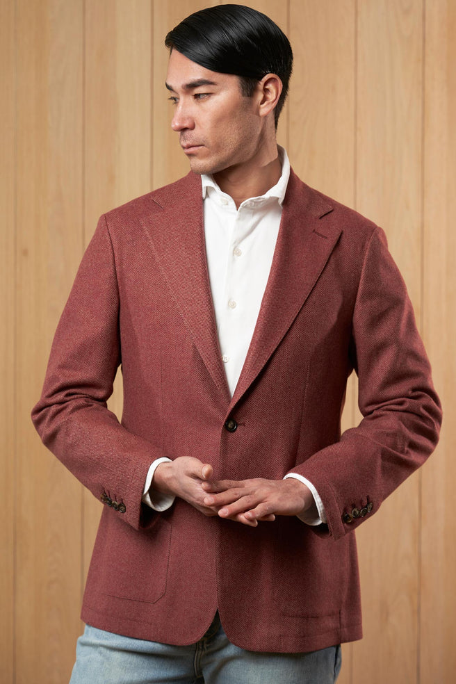 SACO ROJO DE PALMA 100% CASHMERE - H&F - SACO - SACO ROJO DE PALMA - HFSTAW2445646 - 46 -