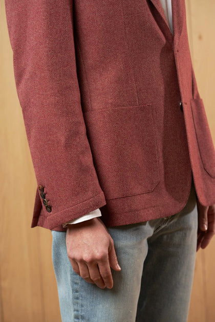 SACO ROJO DE PALMA 100% CASHMERE - H&F - SACO - SACO ROJO DE PALMA - HFSTAW2445646 - 46 -