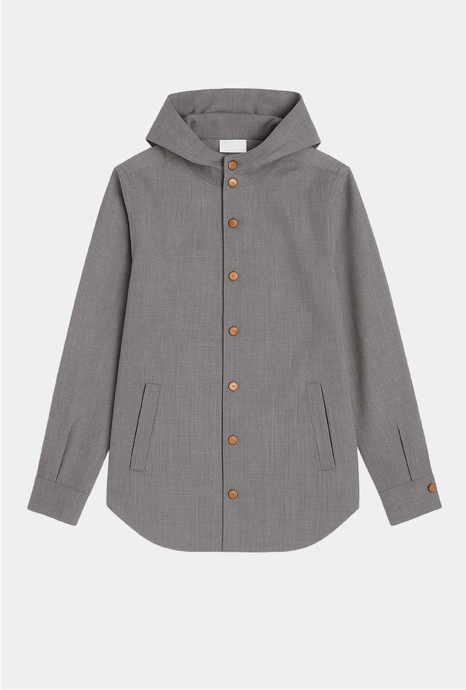 Sobrecamisa con Gorro Gris - H&F - OVER SHIRT - Sobrecamisa con Gorro Gris - HFOSAW2501CH - CH -