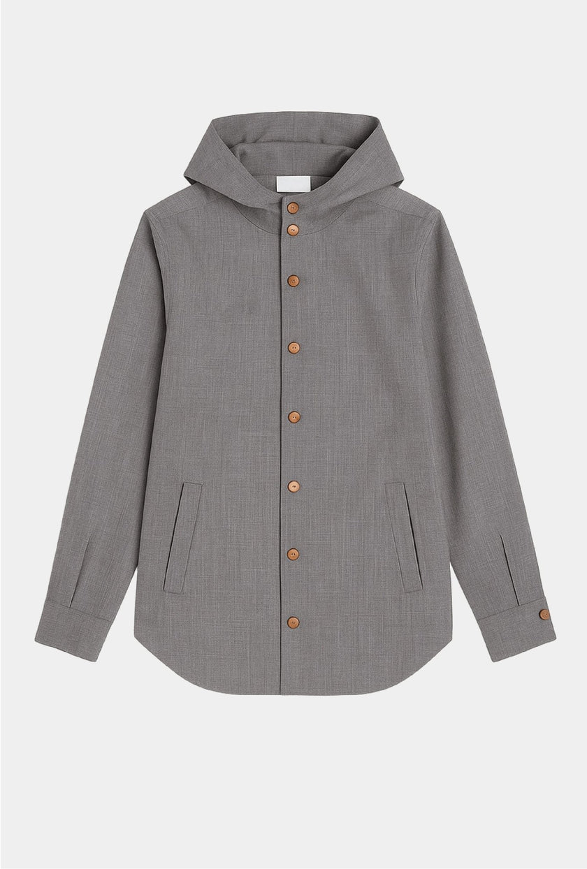 Sobrecamisa con Gorro Gris - H&F - OVER SHIRT - Sobrecamisa con Gorro Gris - HFOSAW2501CH - CH -