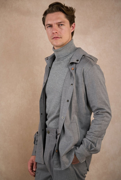 Sobrecamisa con Gorro Gris - H&F - OVER SHIRT - Sobrecamisa con Gorro Gris - HFOSAW2501CH - CH -