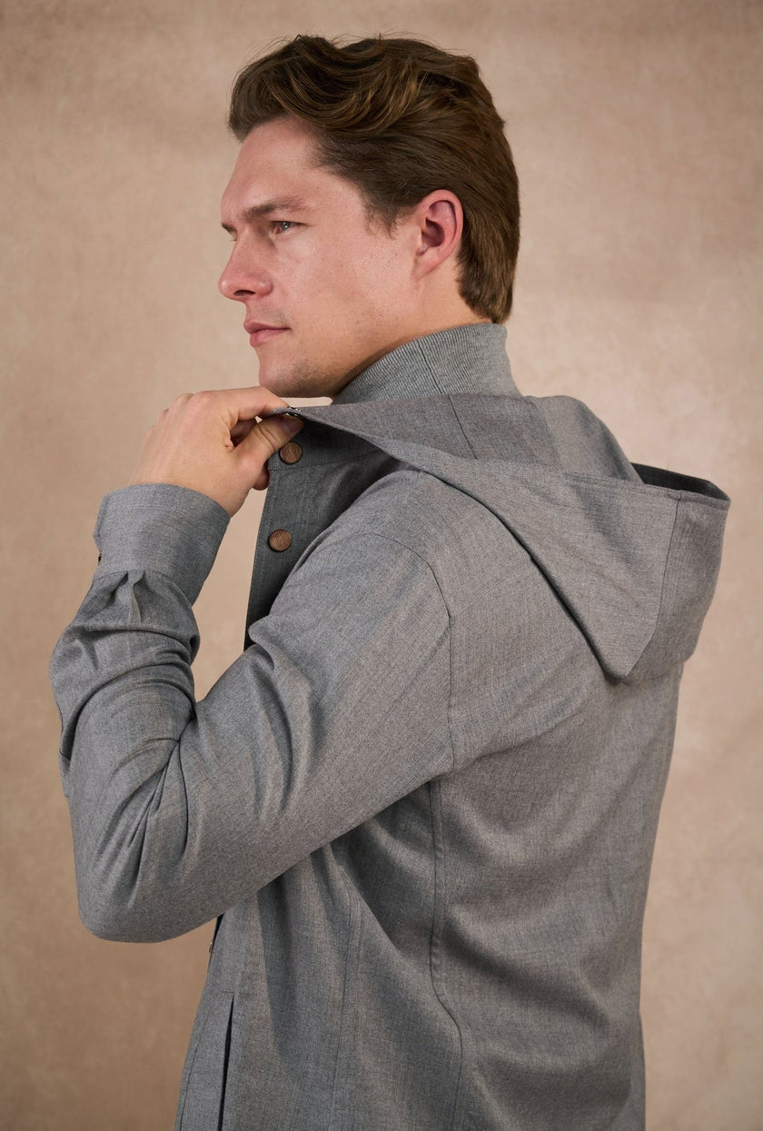 Sobrecamisa con Gorro Gris - H&F - OVER SHIRT - Sobrecamisa con Gorro Gris - HFOSAW2501CH - CH -