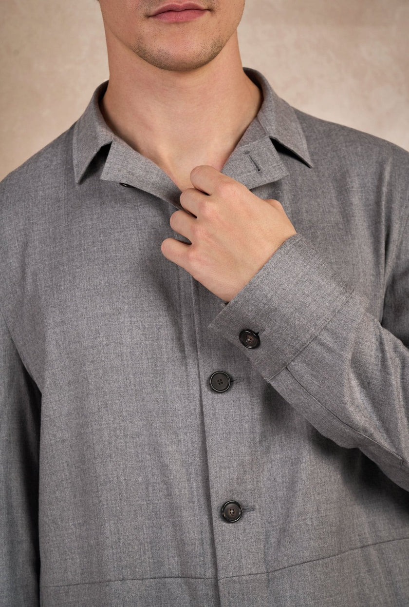 Sobrecamisa Gris Acero - H&F - OVER SHIRT - Sobrecamisa Gris Acero - HFOSAW25658CH - CH -
