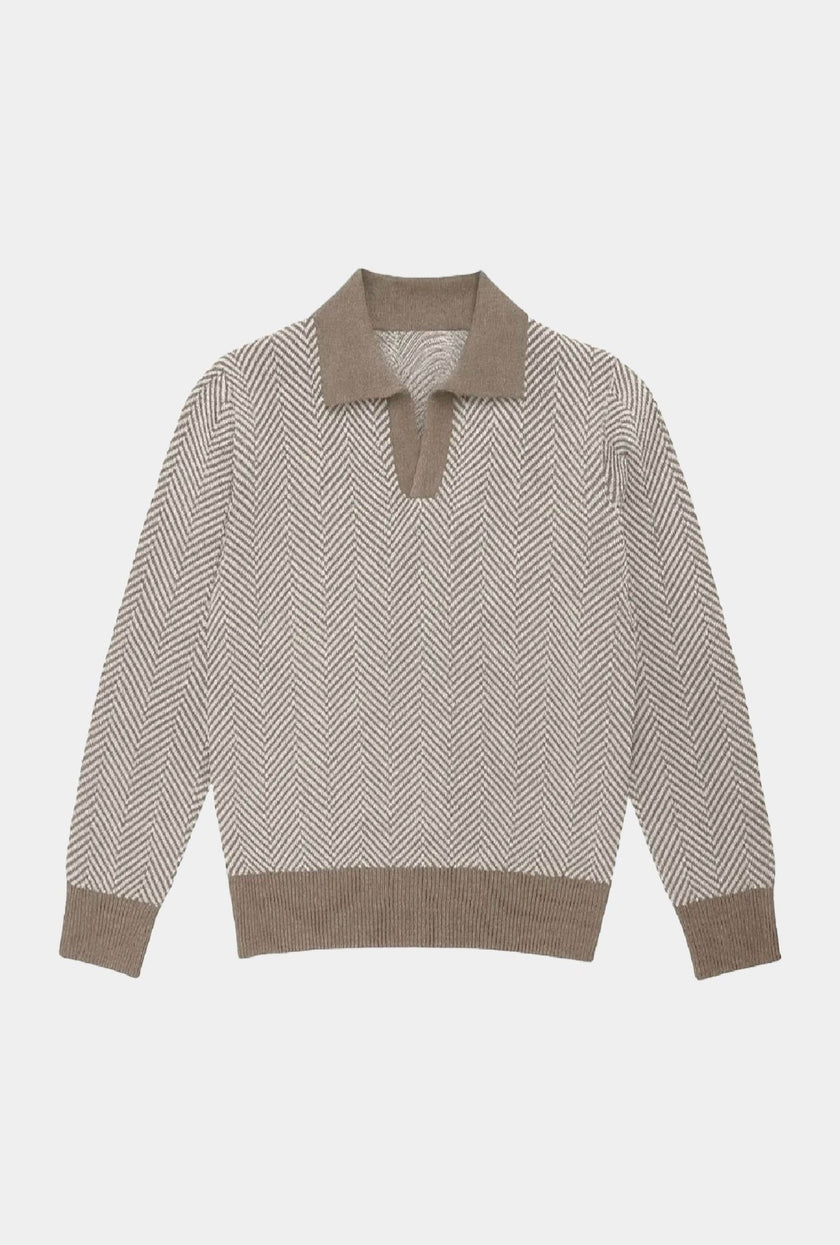 SWEATER TIPO POLO LANA CASHMERE ARENA - H&F - SUETER - SWEATER TIPO POLO LANA CASHMERE ARENA - HFSWAW2502CH - CH -