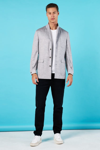 TEBA NEW GREY - H&F - SACO - Teba Jaspeada Gris - HFSTSS250546 - 46 -
