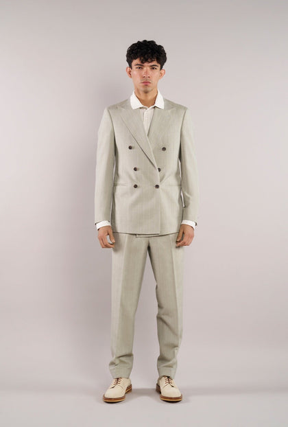 Traje Sage Green Líneas Blancas - H&F - TRAJE - Traje Sage Green Líneas Blancas - HFTTSS2670546 - 46 -
