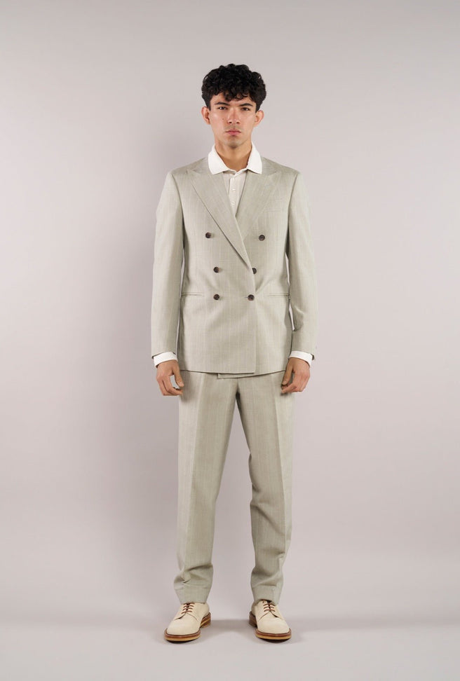 Traje Sage Green Líneas Blancas - H&F - TRAJE - Traje Sage Green Líneas Blancas - HFTTSS2670546 - 46 -