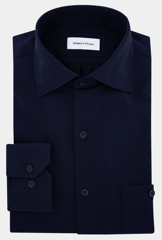 CAMISA AZUL MARINO CON BOLSA EN EL PECHO - H&F - COLECCION SS/23