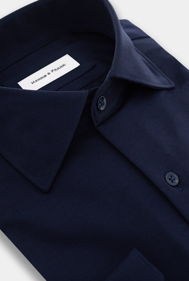 CAMISA AZUL MARINO CON BOLSA EN EL PECHO - H&F - COLECCION SS/23