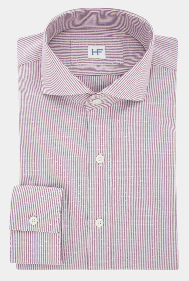 CAMISA BLANCA RAYAS VINO - H&F - COLECCION - CAMISA BLANCA RAYAS VINO - HFCTSS2204145 - 14.5 -