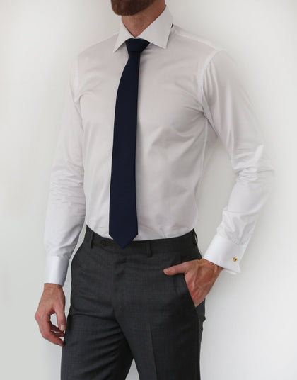 Camisa Blanca Stretch Puño Botón Redondo - H&F - CAMISA BASICA - harris and frank - HFCT0107145 - 14.5 -