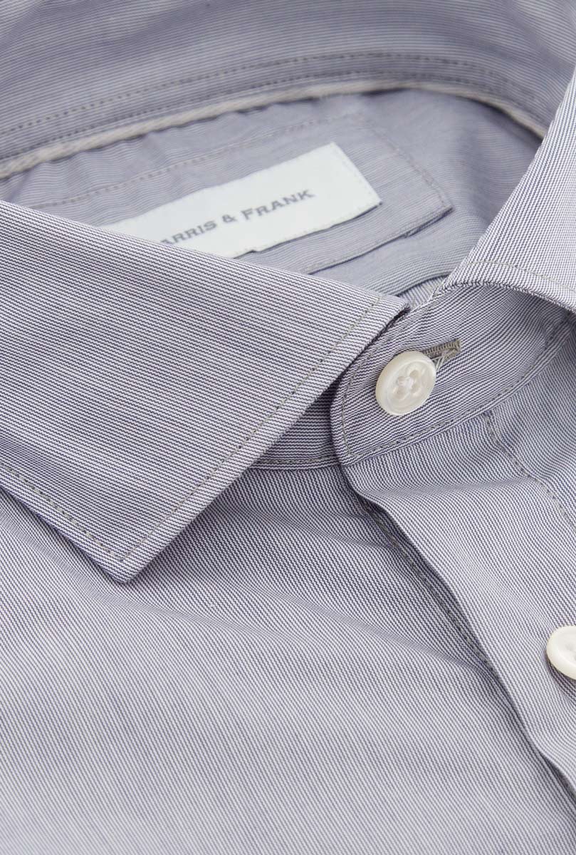 CAMISA DE 4 BOTONES BLANCA MIL RAYAS AZUL - H&F - 4 BOTONES -