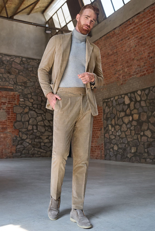 PANTALON PANA BEIGE ZEGNA - H&F - PANTALON - PANTALON PANA BEIGE ZEGNA - HFPTAW233240 - 40 -