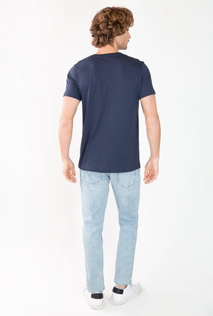 T - SHIRT AZUL CUELLO V - H&F - T - SHIRT - T - SHIRT AZUL CUELLO V - HFTS2004xCH - XCH -