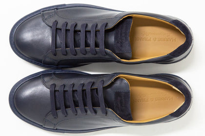 TENNIS DE PIEL AZUL MARINO - H&F - ZAPATOS - TENNIS DE PIEL AZUL MARINO - HFZPSS2201400 - 40 -