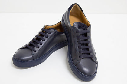 TENNIS DE PIEL AZUL MARINO - H&F - ZAPATOS - TENNIS DE PIEL AZUL MARINO - HFZPSS2201400 - 40 -