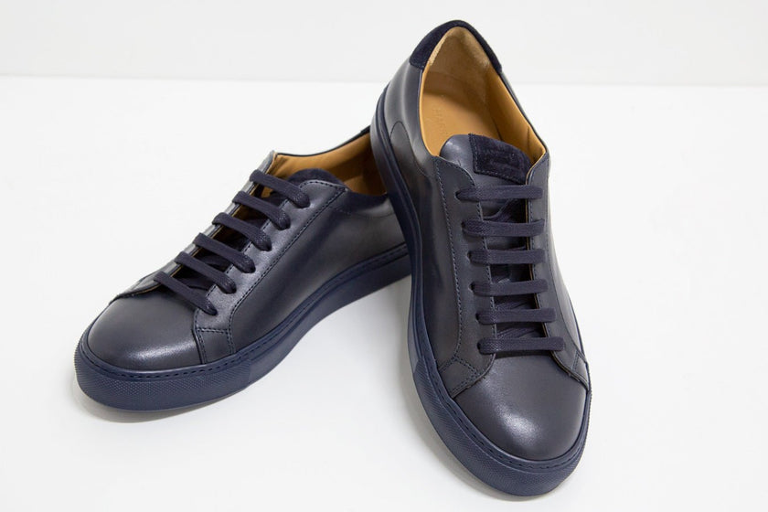TENNIS DE PIEL AZUL MARINO - H&F - ZAPATOS - TENNIS DE PIEL AZUL MARINO - HFZPSS2201400 - 40 -