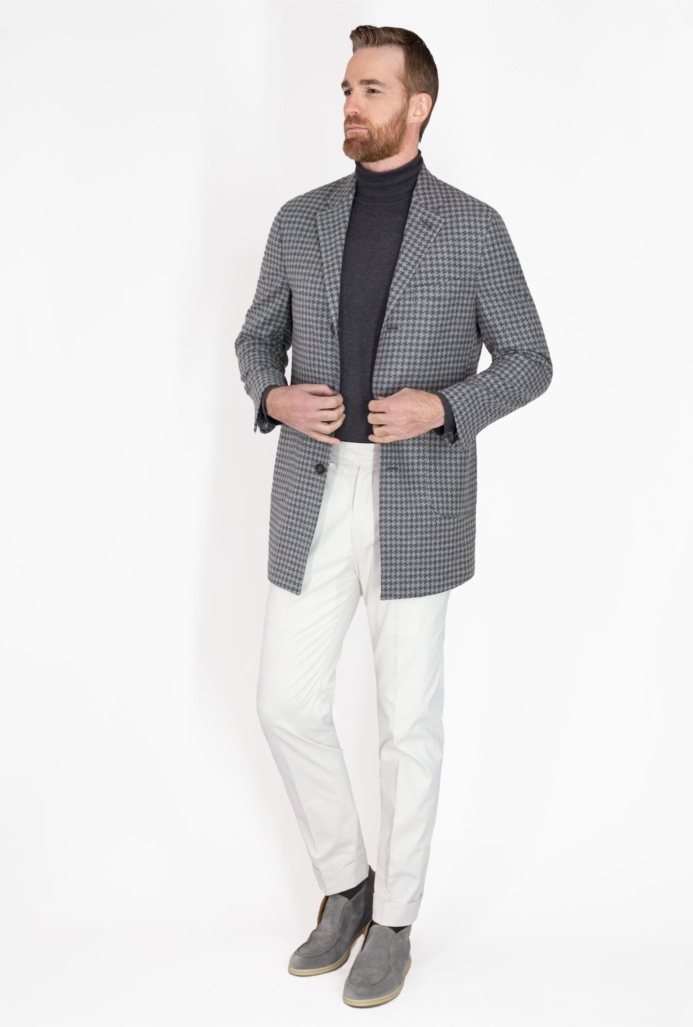 ABRIGO PATA DE GALLO GRIS/NEGRO - H&F - ABRIGO - ABRIGO PATA DE GALLO GRIS/NEGRO - HFABTAW230244 - 44 - 