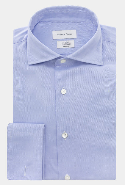 CAMISA AZUL SARGA DE MANCUERNILLA - H&F - COLECCION - CAMISA AZUL SARGA DE MANCUERNILLA - HFCTSS2406150 - 15 - 