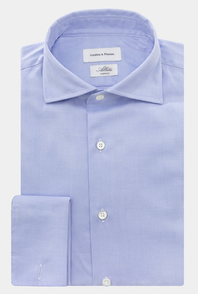CAMISA AZUL SARGA DE MANCUERNILLA - H&F - COLECCION - CAMISA AZUL SARGA DE MANCUERNILLA - HFCTSS2406150 - 15 - 