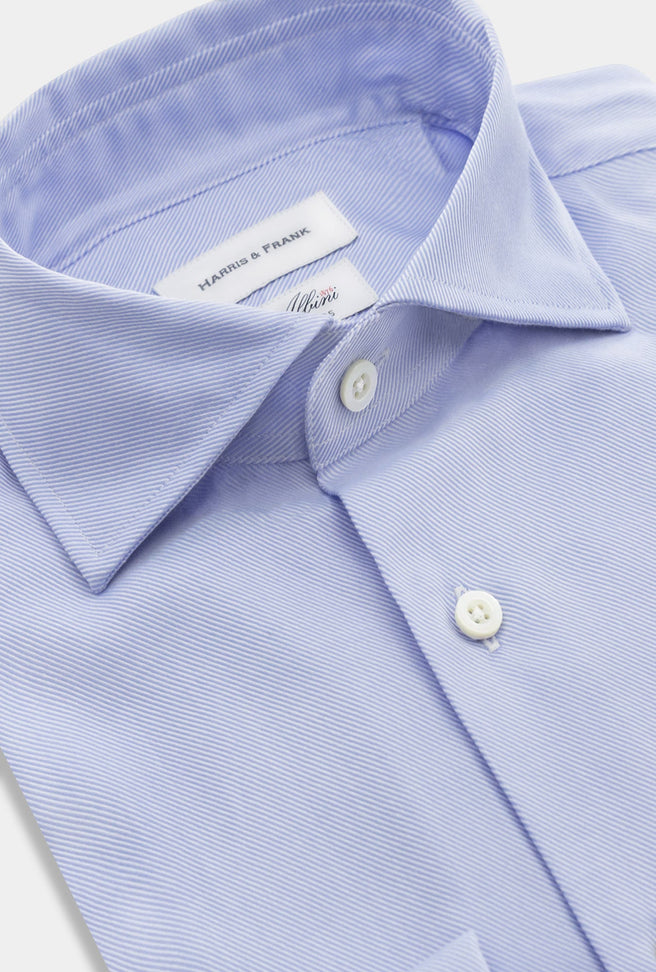 CAMISA AZUL SARGA DE MANCUERNILLA - H&F - COLECCION - CAMISA AZUL SARGA DE MANCUERNILLA - HFCTSS2406150 - 15 - 