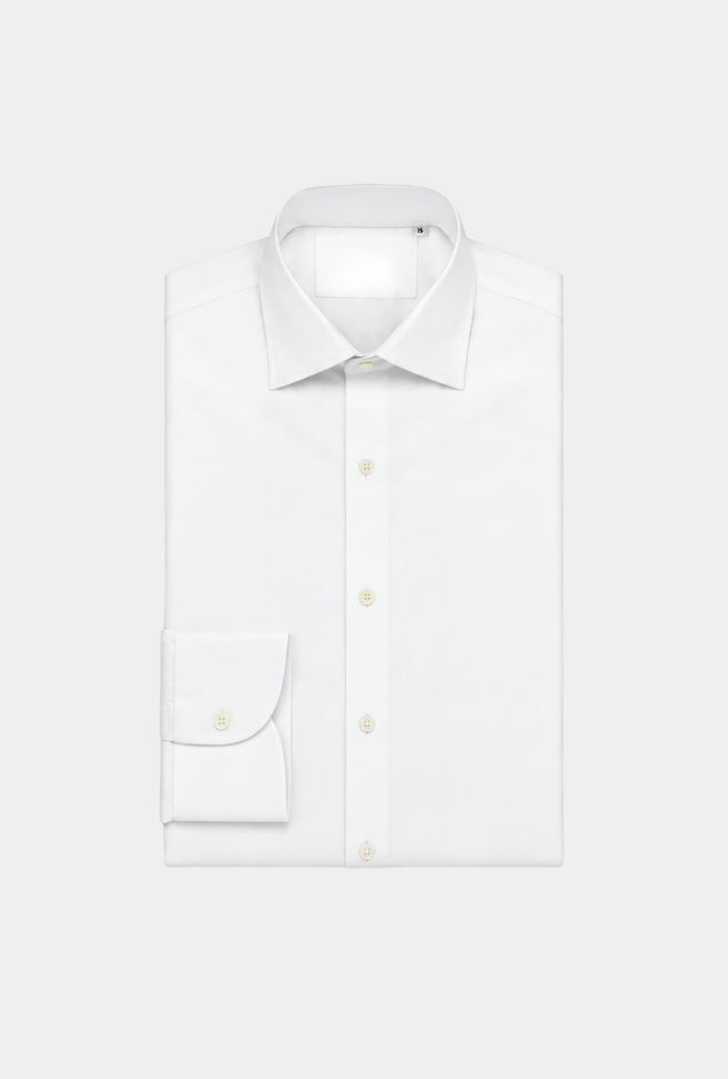 Camisa Blanca Stretch Puño Botón Redondo - H&F - CAMISA BASICA - Camisa Blanca Stretch Puño Botón Redondo - HFCT0107145 - 14.5 - 
