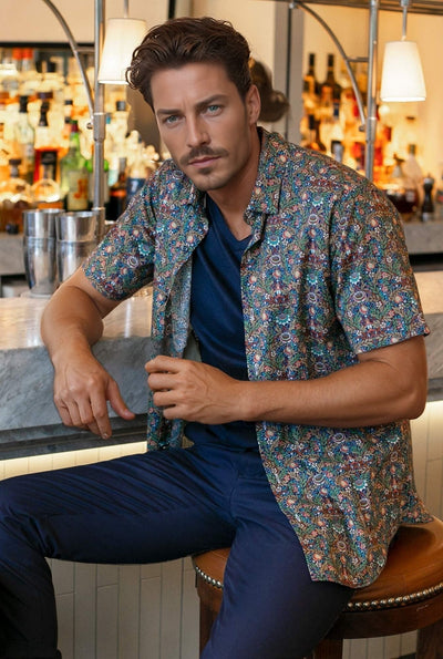 CAMISA CON ESTAMPADO DE FLORES LITTLE MARQUES - H&F - LIBERTY -